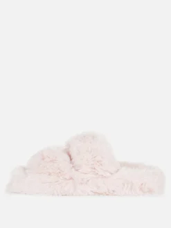 Chaussons|Primark Chaussons Duveteux à Double Bride Rose