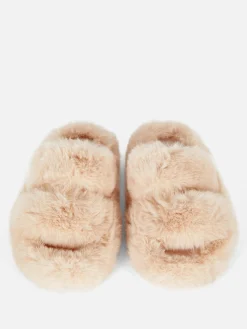 Chaussons|Primark Chaussons Duveteux à Double Bride Beige