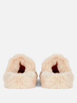 Chaussons|Primark Chaussons Duveteux à Double Bride Beige