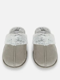 Chaussons|Primark Chaussons En Suédine Gris clair