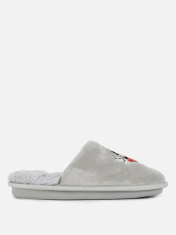 Chaussons|Primark Chaussons Fourrés Disney Minnie Et Mickey Mouse Gris