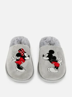Chaussons|Primark Chaussons Fourrés Disney Minnie Et Mickey Mouse Gris
