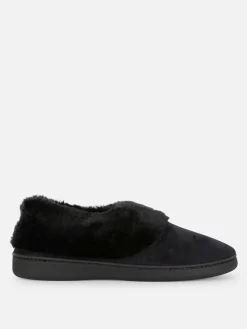 Chaussons|Primark Chaussons Mocassins Doublés En Fausse Fourrure Noir