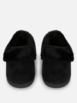 Chaussons|Primark Chaussons Mocassins Doublés En Fausse Fourrure Noir
