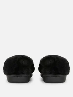 Chaussons|Primark Chaussons Mocassins Doublés En Fausse Fourrure Noir