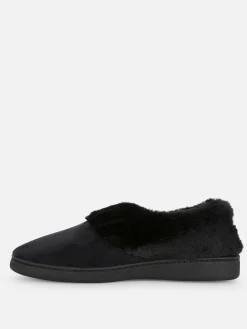 Chaussons|Primark Chaussons Mocassins Doublés En Fausse Fourrure Noir