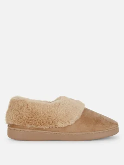 Chaussons|Primark Chaussons Mocassins Doublés En Fausse Fourrure Beige
