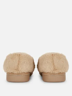 Chaussons|Primark Chaussons Mocassins Doublés En Fausse Fourrure Beige