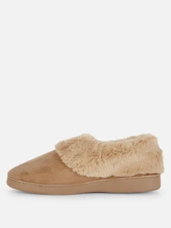 Chaussons|Primark Chaussons Mocassins Doublés En Fausse Fourrure Beige