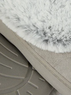 Chaussons|Primark Chaussons Mocassins Doublés En Fausse Fourrure Gris