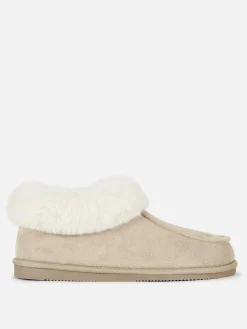 Chaussons|Primark Chaussons Mocassins Doublés En Fausse Fourrure Naturel
