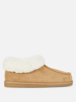 Chaussons|Primark Chaussons Mocassins Doublés En Fausse Fourrure Marron