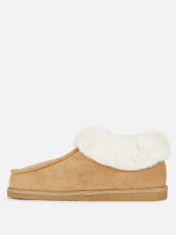 Chaussons|Primark Chaussons Mocassins Doublés En Fausse Fourrure Marron