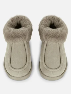 Chaussons|Primark Chaussons Mocassins Doublés En Fausse Fourrure Gris