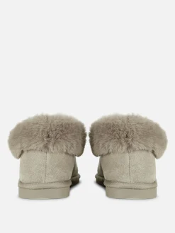 Chaussons|Primark Chaussons Mocassins Doublés En Fausse Fourrure Gris