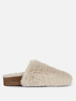 Chaussons|Primark Chaussons Mules Duveteux Naturel