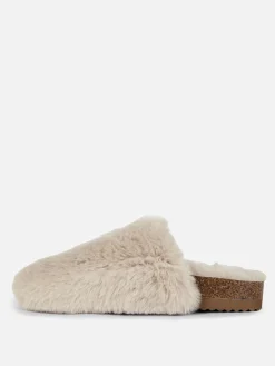 Chaussons|Primark Chaussons Mules Duveteux Naturel