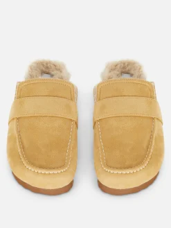 Chaussons|Primark Chaussons Style Mocassins Doublés De Fausse Fourrure Beige