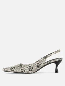 Chaussures À Talons|Primark Chaussures à Talon Ouvert Et Motif Géométrique Noir