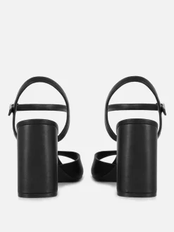 Chaussures À Talons|Primark Chaussures à Talons Carrés Et Bride Incurvée Coupe Large Noir