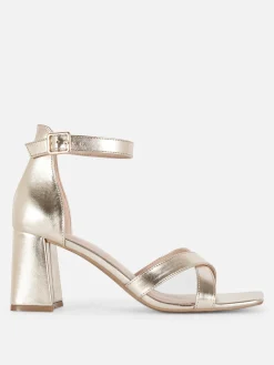 Chaussures À Talons|Primark Chaussures à Talons Larges Avec Brides Croisées Doré