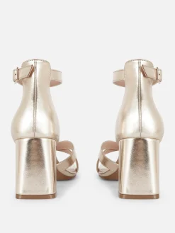 Chaussures À Talons|Primark Chaussures à Talons Larges Avec Brides Croisées Doré