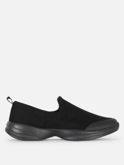 Baskets|Primark Chaussures De Sport Sans Lacets En Tissu Noir
