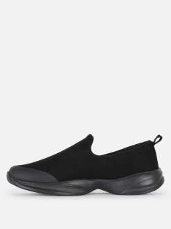 Baskets|Primark Chaussures De Sport Sans Lacets En Tissu Noir