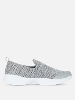 Baskets|Primark Chaussures De Sport Sans Lacets En Tissu Gris