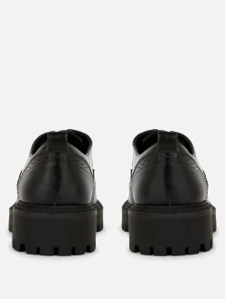 Ballerines|Primark Chaussures Richelieu épaisses à Lacets Noir