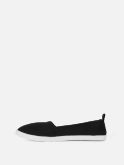 Baskets|Primark Chaussures Sans Lacets En Toile Noir