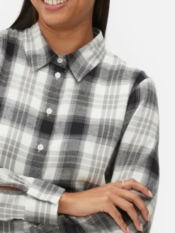 Chemises Et Blouses|Primark Chemise Boutonnée à Carreaux Ivoire