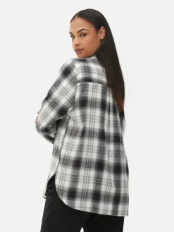 Chemises Et Blouses|Primark Chemise Boutonnée à Carreaux Ivoire