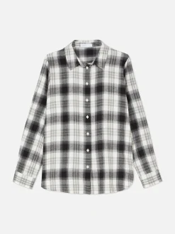 Chemises Et Blouses|Primark Chemise Boutonnée à Carreaux Ivoire