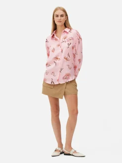Chemises Et Blouses|Primark Chemise Boutonnée Graphique à Coordonner Rose