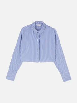 Chemises Et Blouses|Primark Chemise Courte à Rayures Rita Ora Bleu