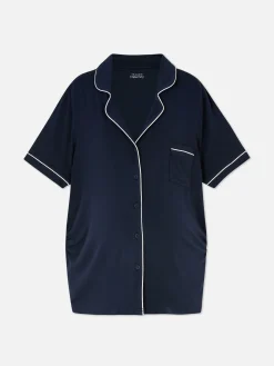 Hauts De Pyjama|Primark Chemise De Maternité à Boutons Et à Manches Courtes Bleu marine