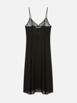 Combinaisons Et Caracos|Primark Chemise De Nuit En Maille Et Dentelle Noir