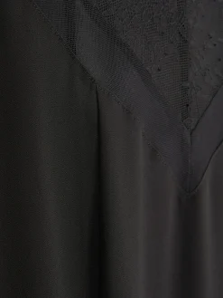 Combinaisons Et Caracos|Primark Chemise De Nuit En Maille Et Dentelle Noir