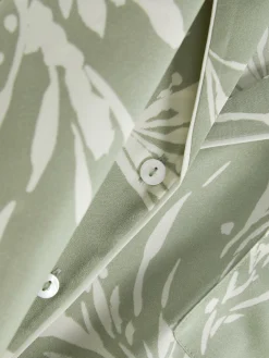 Hauts De Pyjama|Primark Chemise De Nuit En Satin à Motif Feuilles Vert clair