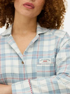 Chemises De Nuit Et Nuisettes|Primark Chemise De Nuit Longue En Flanelle à Carreaux Bleu