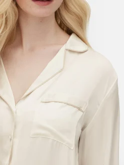 Hauts De Pyjama|Primark Chemise De Pyjama En Satin Ivoire