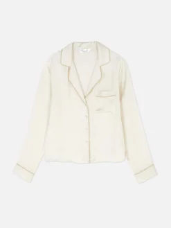 Hauts De Pyjama|Primark Chemise De Pyjama En Satin Ivoire