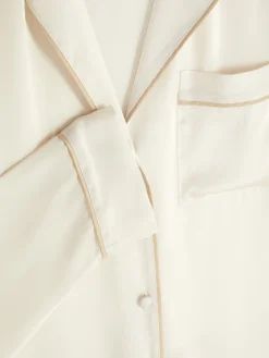 Hauts De Pyjama|Primark Chemise De Pyjama En Satin Ivoire