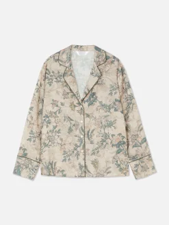 Hauts De Pyjama|Primark Chemise De Pyjama En Satin à Fleurs Kaki