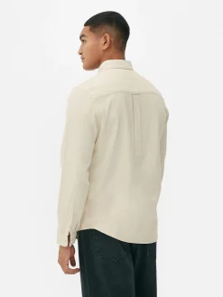 Chemises|Primark Chemise En Sergé De Coton à Manches Longues Beige