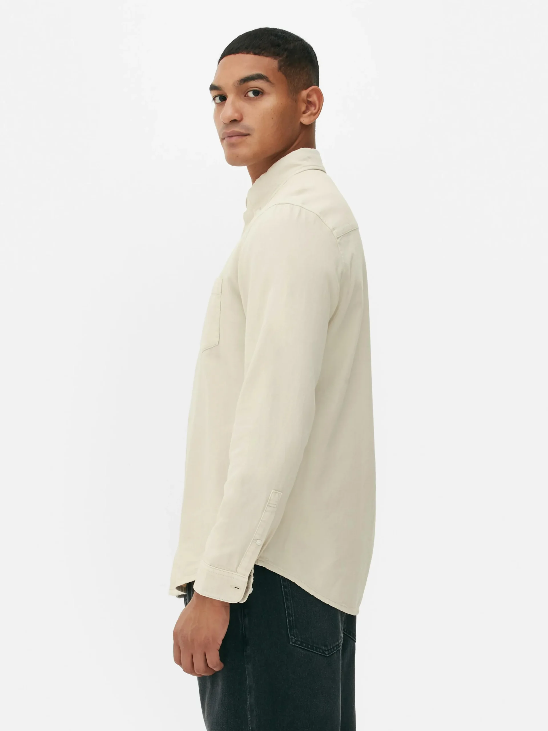 Chemises|Primark Chemise En Sergé De Coton à Manches Longues Beige