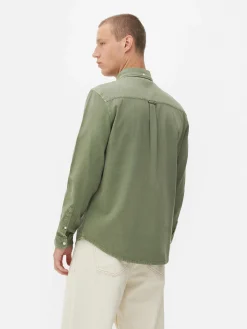 Chemises|Primark Chemise En Sergé De Coton à Manches Longues Vert clair