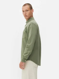 Chemises|Primark Chemise En Sergé De Coton à Manches Longues Vert clair