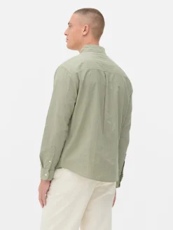 Chemises|Primark Chemise Jacquard à Manches Longues Vert